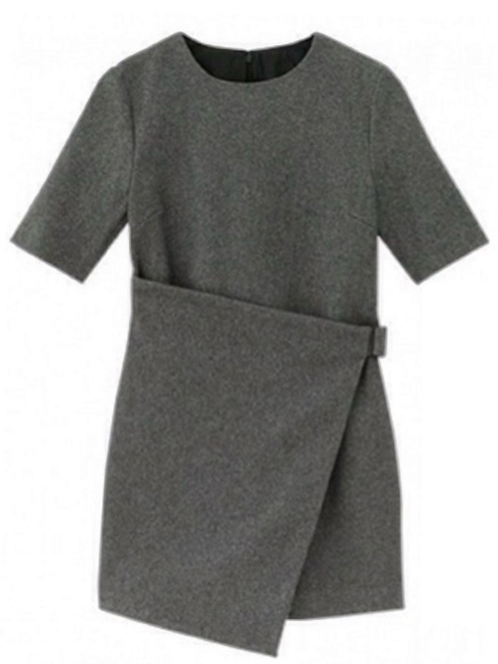 kate spade Charcoal Asymmetrical Wrap Dress with Buckle